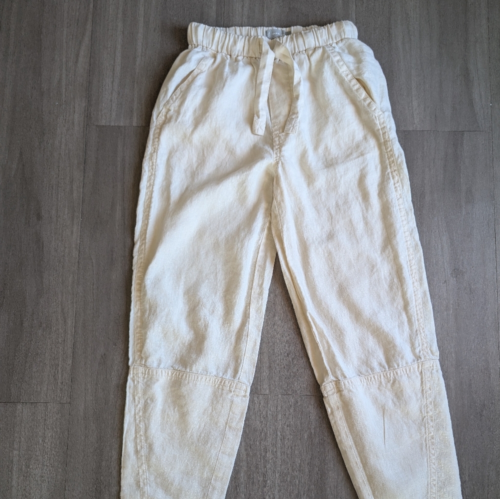 Everlane Cream Linen Jogger Pants